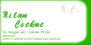 milan csekme business card